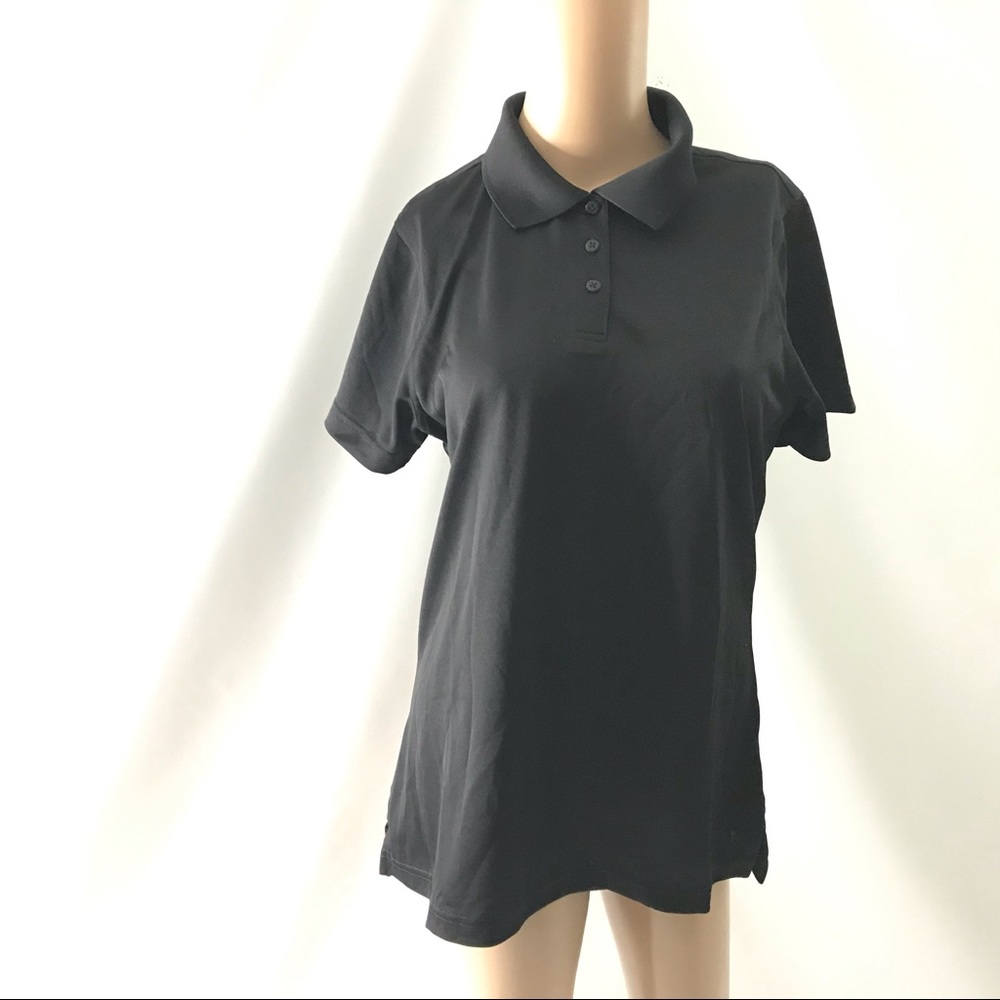 CornerStone Women Golf Polo Shirt Size M Black Shortsleeve